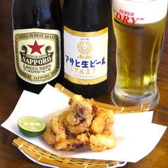 【ビールと一緒にたこのから揚げ】