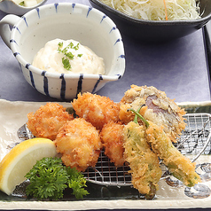 生ホタテ貝柱と野菜のフライ定食