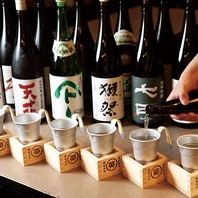 全国各地から厳選した日本酒は常時十五種以上ご用意。