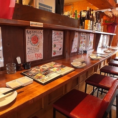 【カウンター席】キッチンカウンター6席ご用意しております。お一人様からお気軽にどうぞ！