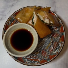 ささみとチーズの梅しそ春巻き