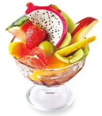 フルーツあんみつ(バニラアイス添え)