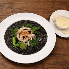 “旬”ヤリイカと菜の花旨み凝縮イカ墨リゾット