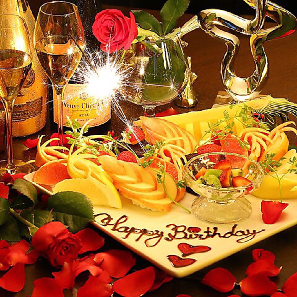 お誕生日の方や、記念日には特製Birthdayプレートをプレゼント♪お気軽にお問い合わせ下さい。