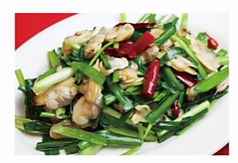 あさりとニラ炒め