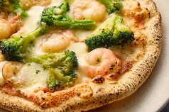 海老とブロッコリーの明太ピザ