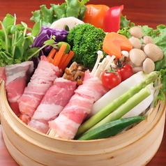 本日の肉巻きとお野菜せいろ