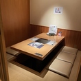 寛ぎの掘りごたつ個室もご用意。