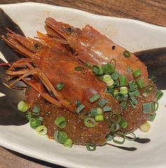 赤海老の韓国風辛味漬け　2尾