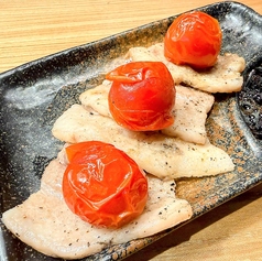 十勝産豚のミニトマトバジルソース焼き