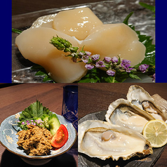 帆立刺し・生牡蠣・かにみそ等海の幸豊富にございます！