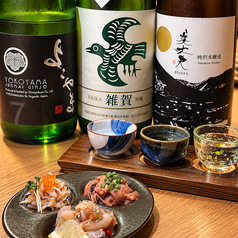 日本酒飲み比べセット+あて盛り3種