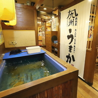 店内設置の生け簀！活アジの姿造りや浜焼き活海鮮◎
