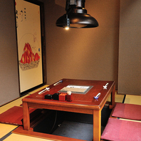 完全個室の落ち着いた空間