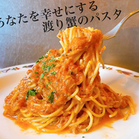 ディーナー人気NO1、渡り蟹のスパゲッティ