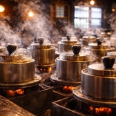 自慢の炉端焼きと並ぶもう一つの主役が、この「釜戸」。強火で一気に炊き上げることで、お米一粒一粒が立ち、ふっくらとした甘みが引き出されます。香ばしいおこげと共に、炊き立てならではの至福の味わいをご堪能ください。