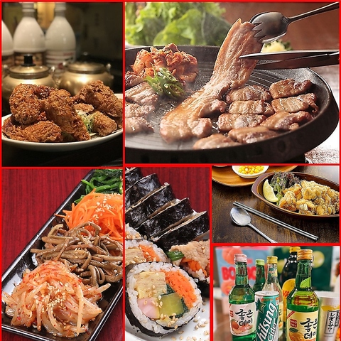 阿蘇どんぐりポークを使用したサムギョプサルやプデチゲが楽しめるコースもおすすめ♪