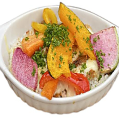 オーガニック野菜とチキンの焼きカレー