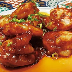 海老の黒酢炒め