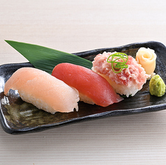 【鮪】まぐろ3種握り/びんちょうまぐろ握り(3貫)/まぐろ握り(3貫)