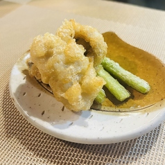 鱧とアスパラの天ぷら