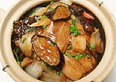 鶏揚げスパイシーご飯/ナス豚バラ土鍋ご飯