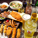 火～木曜は単品飲み放題がお得！生ビール付き120分をリーズナブルに楽しみ、仕事の疲れを癒して。