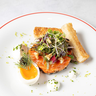 紅富士トラウトとウフポシェ