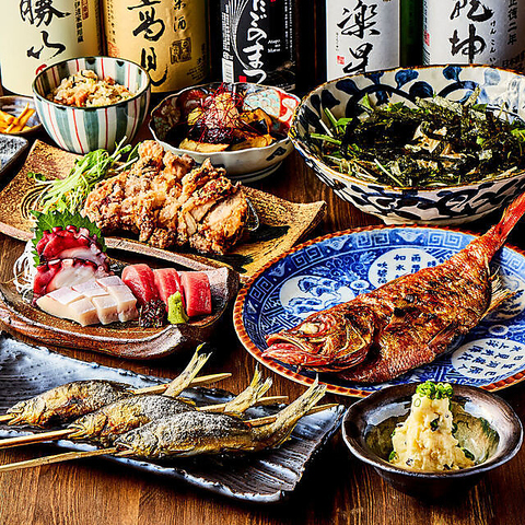 仙台駅東口から徒歩1分◎全国厳選干物を炉端焼きで。和空間で豊富な日本酒と楽しめる
