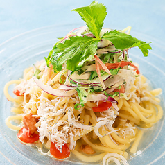 名取閖上産 しらすと夏野菜の香味野菜冷製生パスタ