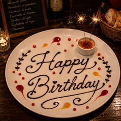 【誕生日・記念日】渋谷パスタバルでサプライズ♪メッセージプレート対応の写真