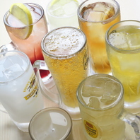 豊富な種類のお飲み物も取り揃えております！