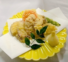 地だこと季節野菜の天ぷら(瀬戸内産)