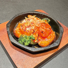 海老と温野菜の焼きナポリタン