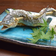 季節の鮮魚1本焼き