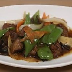 砂ずりとピーマンのXO醤炒め
