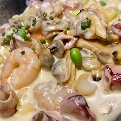 【クリーム味】シーフードクリームフェットチーネ