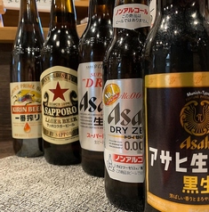 瓶ビールは大瓶で各メーカーご用意してます◎