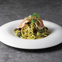 生ハムのジェノベーゼパスタ
