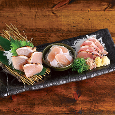 【薩摩山内地どり】冷製地どりの三種盛り合せ～むね・ささみ・もも～