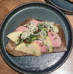 筍と合鴨の棒葉焼き