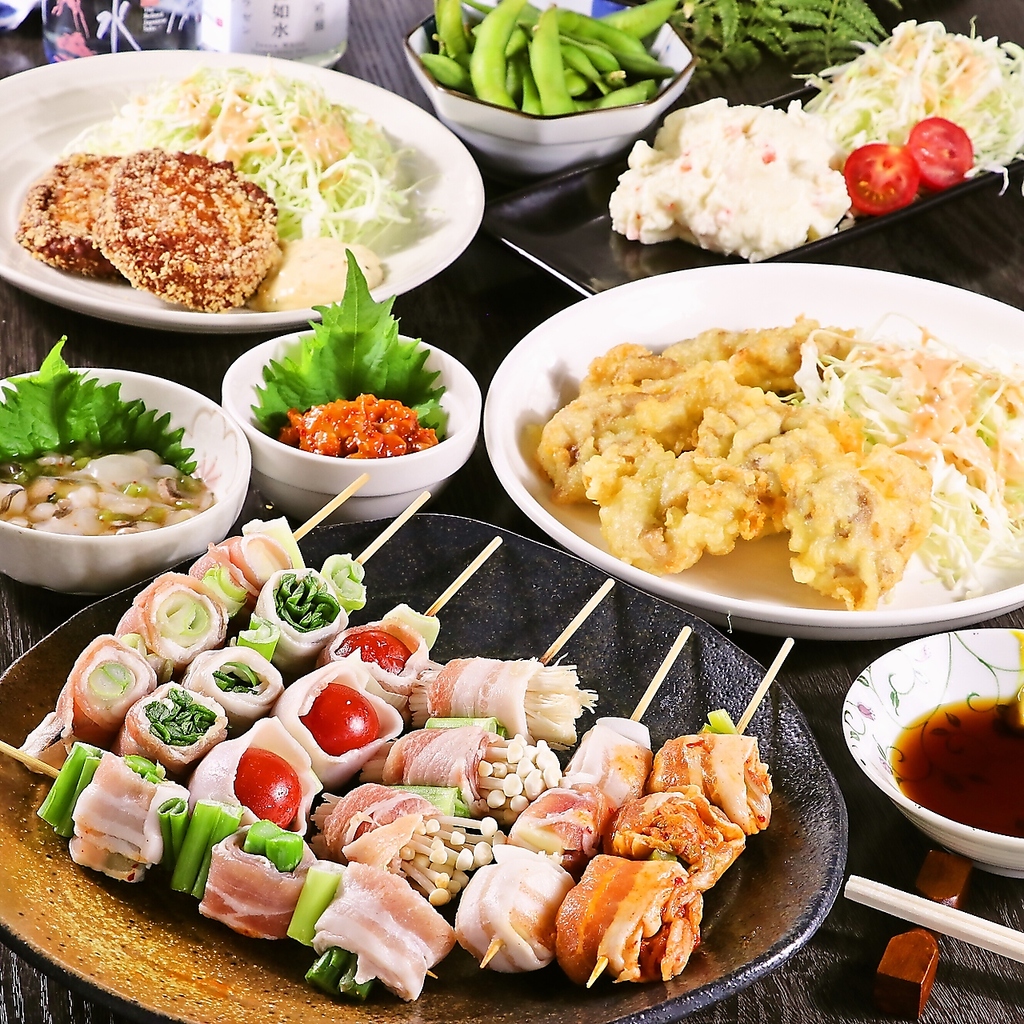 巻き串から定番居酒屋メニューもそろっております！詳しくはメニューをご覧ください！