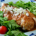 料理メニュー写真 蒸し鶏と京水菜の金ゴマソース