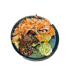 【各種】紅生姜天お好み焼風/茄子の揚げ浸し/しらすおろし/三陸産わかめおろしポン酢