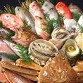 市場直送の新鮮な魚介類を目の前で選んでいただき、煮る、焼く、揚げる、蒸す等お好きな調理法でオーダーして頂けます♪