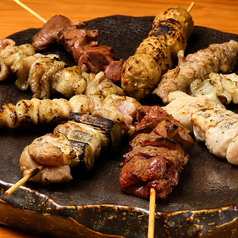 大山地鶏の串焼き盛り合わせ9種