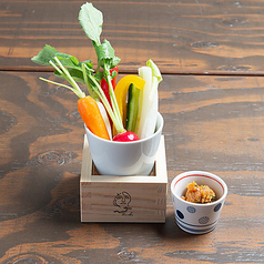 蕎麦味噌バジルの野菜ディップ