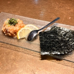 ネギ塩サーモンのなめろう風