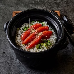 明太子と釜揚げしらすの土鍋ご飯