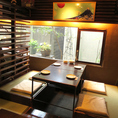 掘り炬燵掘りごたつなので足を伸ばしてゆったりしていただけます。
